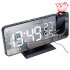 7 5  Led Digital Projector 180 Degree Adjustable Brightness Dual Alarm Clock Fm Radio Timer black body white character