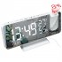 7 5  Led Digital Projector 180 Degree Adjustable Brightness Dual Alarm Clock Fm Radio Timer white body white character