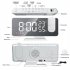 7 5  Led Digital Projector 180 Degree Adjustable Brightness Dual Alarm Clock Fm Radio Timer black body white character
