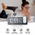 7 5  Led Digital Projector 180 Degree Adjustable Brightness Dual Alarm Clock Fm Radio Timer black body white character