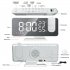 7 5 inch Led Digital Projector Projection Snooze 2 Alarm Clock Fm Radio Timer White and white letter