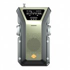 7.5W Hand Crank Radio With 4000mAh Battery AM/FM/WB 87-108 MHZ 520~1710 KHZ 162.400~162.550MHZ LED Flashlight Emergency Radio ArmyGreen