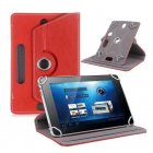 7 8 9 10 Inch Universal 360 Degree Rotating Four Hook Leather Tablet Protection Case Red 10 inch