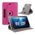 7 8 9 10 Inch Universal 360 Degree Rotating Four Hook Leather Tablet Protection Case Rose red 7 inch