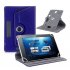 7 8 9 10 Inch Universal 360 Degree Rotating Four Hook Leather Tablet Protection Case Dark blue 8 inch