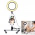 7 9 Inch Dimmable LED Ring Light with Tripod Live Fill Light Mobile Phone Bracket  Silver