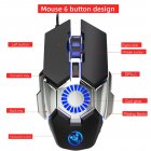 7 Colors Change Wired Gaming Mouse 6 Modes Adjustable Ergonomic Computer Mouse Gamer Mice 6400dpi black