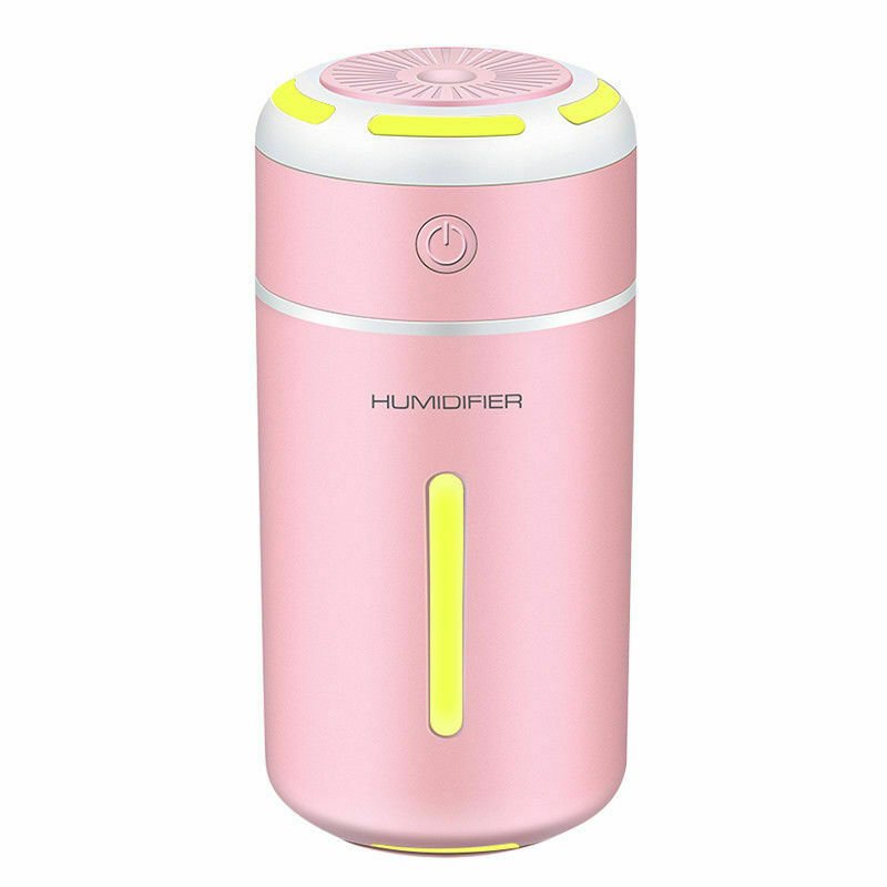 7 Colors LED Ultrasonic Essential Oil Diffuser Mini Aromatherapy Air Humidifier Pink