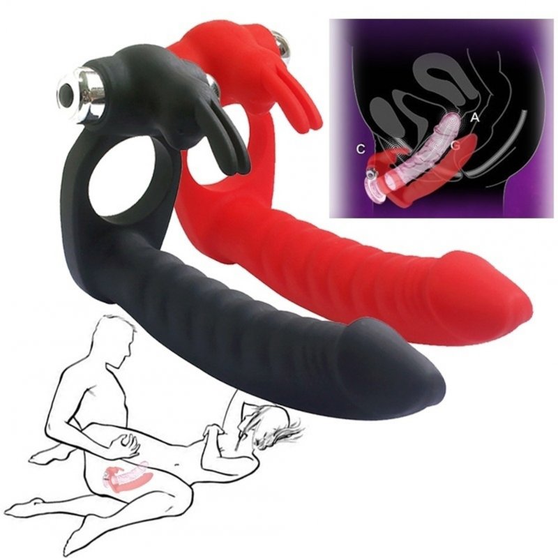 7-Frequency Dildo Vibrator Female Rabbit Anal Vaginal Massager Waterproof Stimulator Sex Tool black
