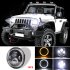 7 INCH 140W  LED Headlights Halo Angle Eye For Jeep Wrangler CJ JK LJ 97 17