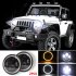 7 INCH 140W  LED Headlights Halo Angle Eye For Jeep Wrangler CJ JK LJ 97 17