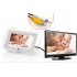 7 Inch Baby monitor that includes two wireless night vision cameras  two way intercom  and simultaneous viewing on the monitor