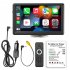 7 Inch MP5 Player Compatible for Carplay Android Auto Wireless Portable Car Stereo Touch Screen Black F133