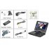 7 Inch portable DVD player  Comes with a game controller so you can download and play emulator games  FM Radio  TV Antenna  Ebook reading  and more 