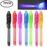 7 Pcs UV Light Pen Set Invisible Ink Pen Kids Spy Toy Pen with Built in UV Light Gifts and Security Marking
