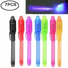 7 Pcs UV Light Pen Set Invisible Ink Pen