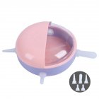 7 Pcs/set Bionic  Breastfeeding  Feeder Set Healthy Insect Protective Cover Convenient Detachable Pacifier Colored Feeding Bowl Pet Caring Tool Pink