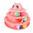 7 Pcs set Cat Turntable Kit 3 layer Detachable Bottom Anti slip Gasket Colored Boredom Relieve Toys Pink