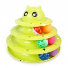 7 Pcs/set Cat Turntable Kit 3-layer Detachable Bottom Anti-slip Gasket Colored Boredom Relieve Toys Green