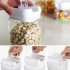 7 Piece Food Storage Container Set With Marking Pen Sticker Measuring Spoon Durable And Impact Resistant Airtight Clear Canisters For Kitchen Pantry black cover