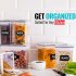 7 Piece Food Storage Container Set With Lids Sticker Marker Measuring Spoon Square Airtight Clear Canisters For Kitchen Pantry Cereal Organization PP storage ta