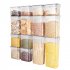 7 Piece Food Storage Container Set With Lids Sticker Marker Measuring Spoon Square Airtight Clear Canisters For Kitchen Pantry Cereal Organization PP storage ta
