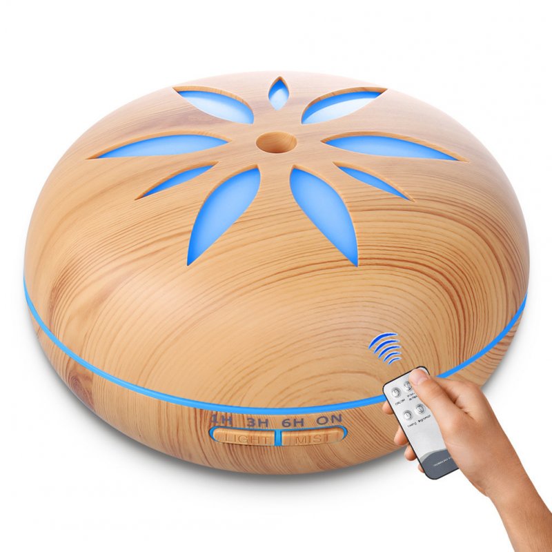 7 colour wood grain humidifier Household Air Humidifier Colorful Lights Air Purifying Mist Maker Light wood grain + remote control_European regulations