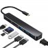 7 in 1 Type C To Hdmi compatible vga usb 3 0 Docking Station Adapter Black
