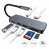 7 in 1 Type c Docking Station Type c To Hdmi compitable Converter For Macbook Pro Adapter gray