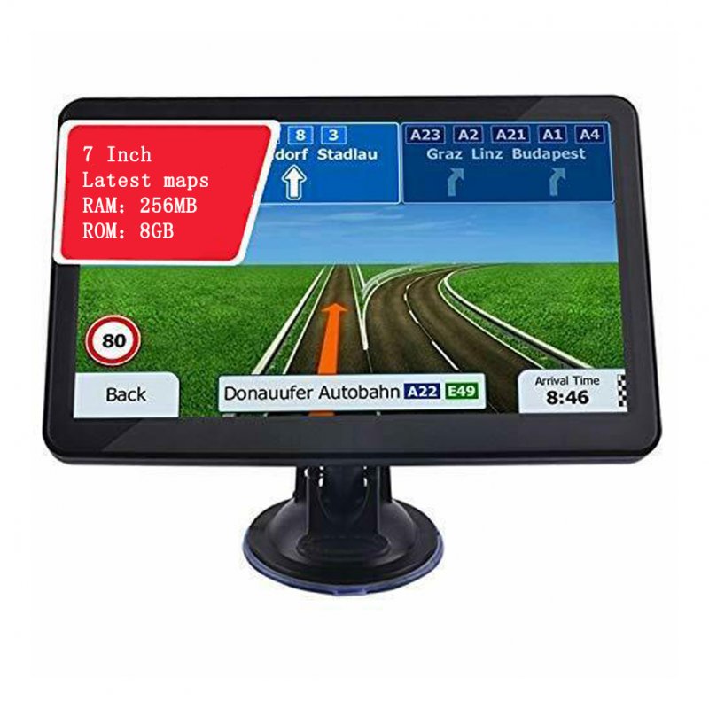 7 inch Car/Truck GPS Navigation Q10 8GB+256M Maps for Games Movies Music Albums black