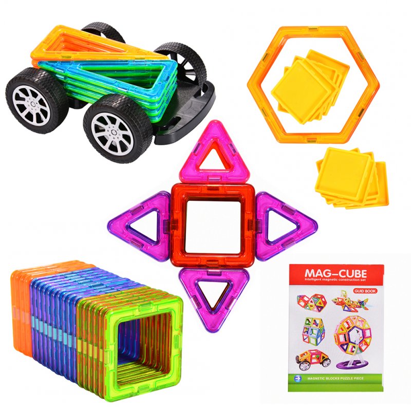 [US Direct] 70 Pieces Magnetic Building Blocks Set Educational Construction Stacking Toys Car Wheel Set