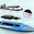 706 Remote Control Speedboat 2 4g 20km H High Speed Dual Motor Remote Control Boat Blue