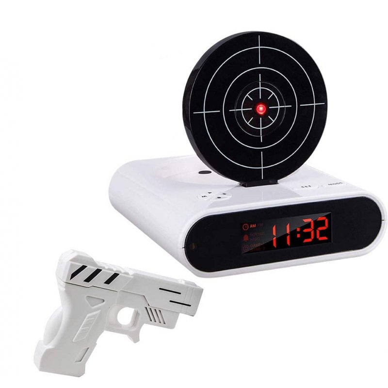 72-CB340 LED Display Alarm Clock Game Infrared Induction Target Alarm Clock 3.875x7.875x7 white