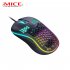 7200 DPI RGB USB Wired  Gaming  Mouse Lightweight Honeycomb Shell Mouse Ergonomic Mice For Computer Game PC Black