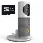 720P Home HD Wifi Wireless IP Night Vision Camera Support Two way Voice Intercom gray