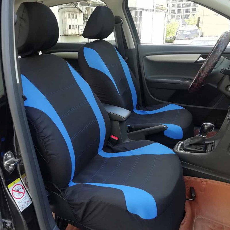 4pcs/set Car seat Cover Protector Seat Comfortable Dustproof Headrest Front Seat Covers Blue black