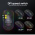 750mAh 2 4G Wireless Computer Mouse Rechargeable Rgb Hole Gaming Mouse black