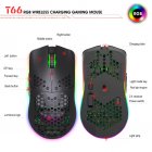 750mAh 2 4G Wireless Computer Mouse Rechargeable Rgb Hole Gaming Mouse black