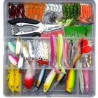 75pcs/94pcs/122pcs/142pcs Fishing Lures Set Spoon Hooks Minnow Pilers Hard Lure Kit In Box Fishing Gear Accessories 142 pieces (random color samples)