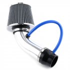 76mm/3inch Universal Car Cold <span style='color:#F7840C'>Air</span> Intake Filter Induction Pipe Hose System Kit Silver