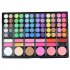 78 Colors Palette Glitter Matt Eyeshadow   Concealer   Lip Gloss Makeup Set with Mirror 2 Double end Brushes