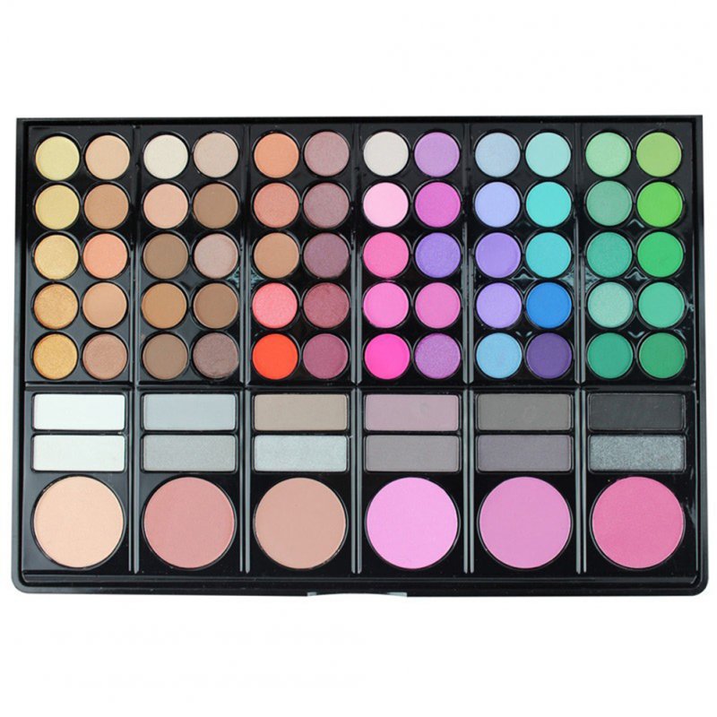 78 Colors/Palette Glitter Matt Eyeshadow + Concealer + Lip Gloss Makeup Set with Mirror 2 Double-end Brushes