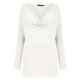 Women's Long Sleeve Slit Blouse Top -White S