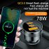 78W PD USB C Car Charger Dual PD QC3 0 Fast Power Charging Block Cigarette Lighter Socket Splitter Power Adapter black