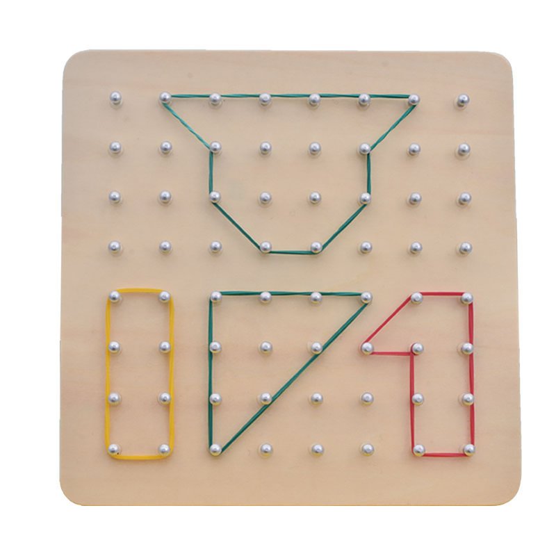 79pcs/88pcs Wooden Geoboard With Rubber Bands Math Pattern Blocks Geo Board With Pattern Cards Educational Toy