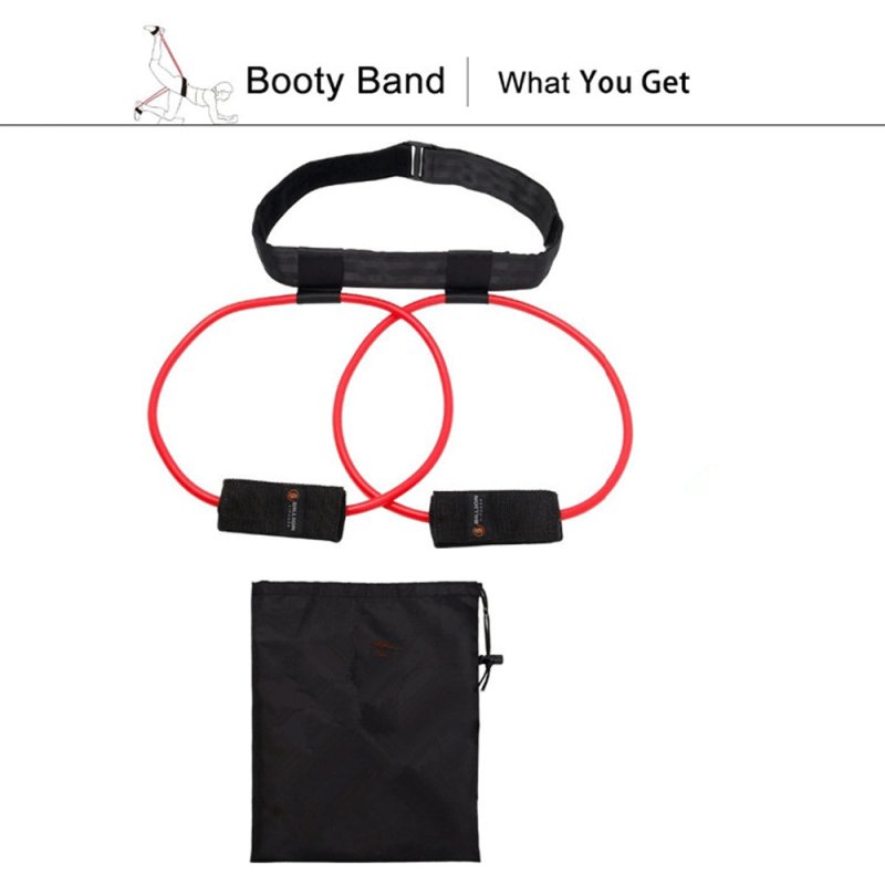 Fitness Women Booty Butt Band Resistance Bands Adjustable Waist Belt Pedal Exerciser for Glutes Muscle Workout black_40LB