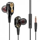 7D HIFI In Ear Earphone Dual Dynamaic Driver Super Bass Stereo Headset Headphone black