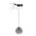Cat Teaser Stick Electric Automatic Lifting Cat Toys Funny Hairy Ball Interactive Lifting Ball Toys white (with accessories)