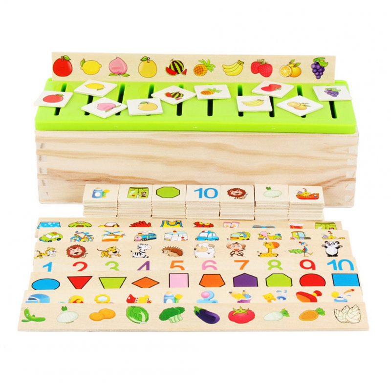 Kids Wooden Knowledge Classification Box Shape Matching Number Cognitive Early Educational Toys For Boys Girls 