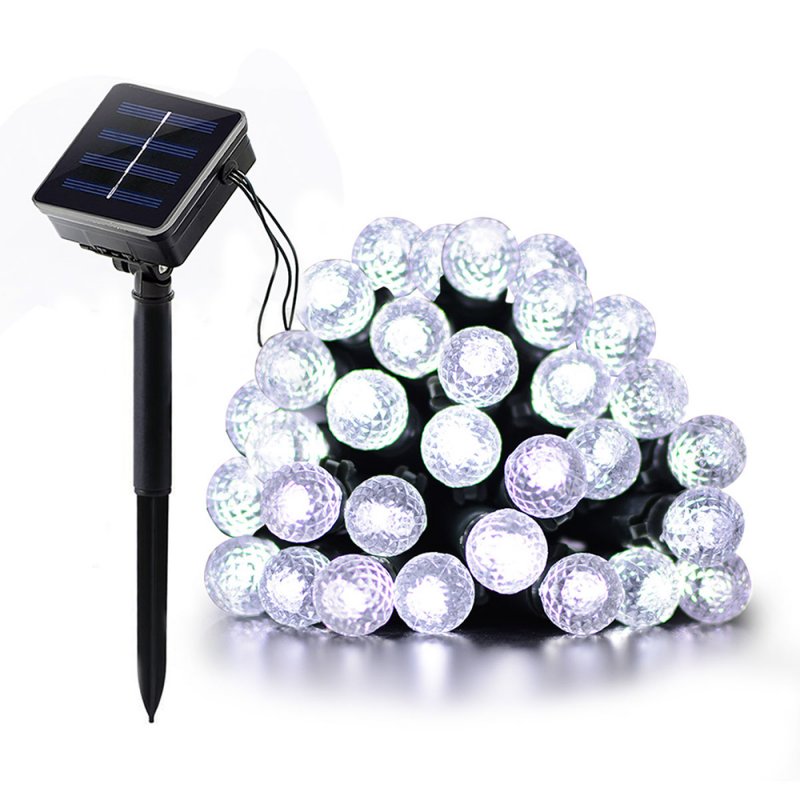 7M 50LEDs Diamond Bubble Designed Solar Powered String Light for Outdoor White light_(ME0003101)